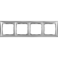 Рамка Legrand 4 поста Valena алюминий/серебряный штрих 770354
