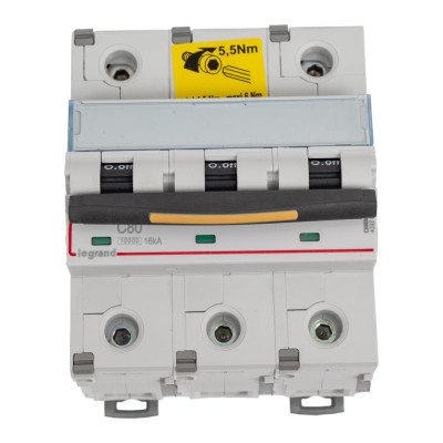 Автоматический модульный выключатель Legrand 3п C 80А 10кА/16кА DX3 Leg 409280 1009878