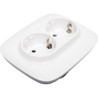 Силовая розетка Legrand Valena ALLURE двойная 2х2К+З 16А 250В с лицевой панелью.С защитными шторками.Безвинтовые зажимы.Белая 753726