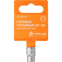 Головка торцевая шестигранная (7 мм; 1/4" DR; пластиковый подвес) Airline AT-S14-03