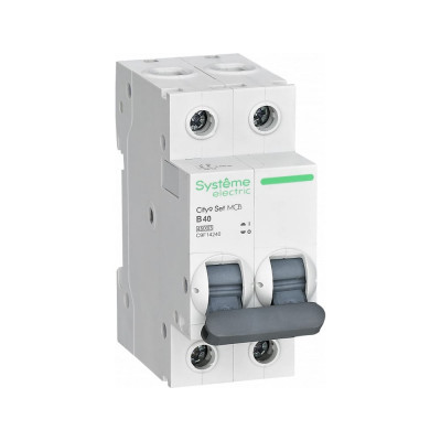 Автоматический выключатель Systeme Electric City9 set ав b, 40 А, 2 Р, 4.5 kА, 230 В C9F14240