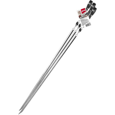 Набор шампуров СОЮЗГРИЛЬ Дача 3 шт, уголок в хомуте с этикеткой D-S03R