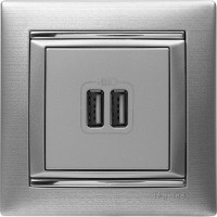 Зарядное устройство Legrand USB тип А / тип А Legrand Valena 3000мА 15Вт алюминий 770270