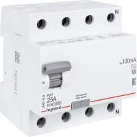 Выключатель дифференциального тока Legrand Rx3 100ма 25а 4п Ac 402066