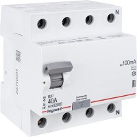 Выключатель дифференциального тока Legrand Rx3 100ма 40а 4п Ac 402067