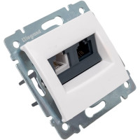 Розетка Legrand двойная RJ11+RJ45 категория 5e UTP Legrand Valena белый 770080