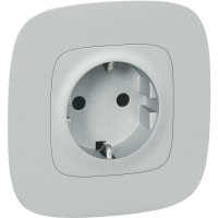 Лицевая панель Legrand Valena Allure для розетки 2К+З алюминий Leg 755207