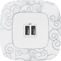 Зарядное устройство Legrand Valena Allure с двумя USB-разъемами 240 В/5 В 1500 мА белое 754995