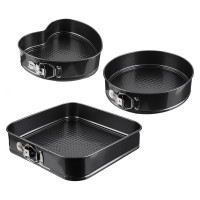 Набор разъемных форм для выпечки VETTA 3 шт. с а/п покрытием, углеродистая сталь, квадратная/круглая/сердце 846-204