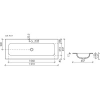Накладной прямоугольный умывальник Ceramicanova Element 1210x457x137 мм CN7017