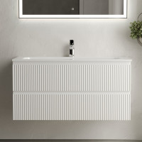 Подвесная тумба Sancos Snob R 995x445x500 мм, c двумя ящиками, оснащенными доводчиками, Bianco SNR100W