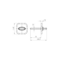 Поворотная ручка FUARO BKW8x75.K.XL62 (BKW8x75 XL) CP-8 хром 41303