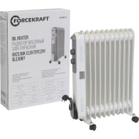 Радиатор масляный электрический Forcekraft 220-240В, 50/60Гц, 2500Вт, 11 секций 11x58см, 3 режима нагрева, защ. от перегрева, 48x24x62.5 см FK-YL-B14E-11(52332)