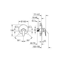 Смеситель для душа Grohe BauEdge однорычажный, хром 29078001