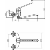 Настенный смеситель для кухни D-Lin хром D141427