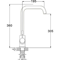 Смеситель для кухни D-Lin из нержавеющей стали H155315-L