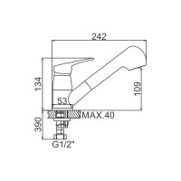 Смеситель для кухни D-Lin с выдвижной лейкой, хром D158403