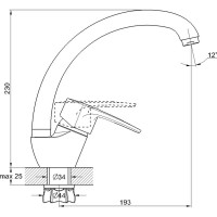 Смеситель для кухни D-Lin с высоким изливом, хром D150422-6