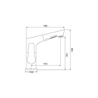 Смеситель для кухни D-Lin с вытяжным изливом и 2-режимным аэратором, белый D158374-C