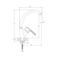 Смеситель для кухни D-Lin с поворотным изливом, черный матовый D150422-A