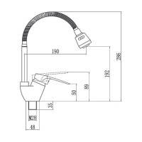 Смеситель для кухни D-Lin с гибким изливом, хром D150422-T