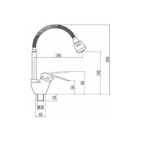 Смеситель для кухни D-Lin с гибким изливом, зеленый D150422-5T