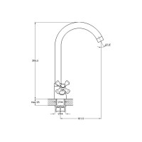 Смеситель для кухни D-Lin с гибким изливом, хром D153807-Q