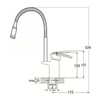 Смеситель для кухни D-Lin с гибким изливом, хром D157315-Q