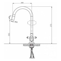 Смеситель для кухни D-Lin с гибким силиконовым изливом, синий D153810-6