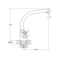 Смеситель для кухни D-Lin хром D153807-M