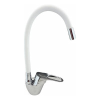 Смеситель для кухни D-Lin с гибким силиконовым изливом, белый D150628-3C