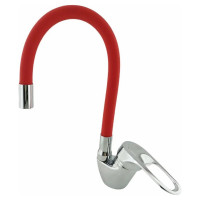 Смеситель для кухни D-Lin с гибким силиконовым изливом, красный D150628-4C