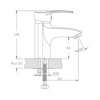 Смеситель для раковины Haiba хром HB1070