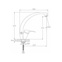Смеситель для кухни D-Lin с поворотным изливом, белый матовый D150405-C
