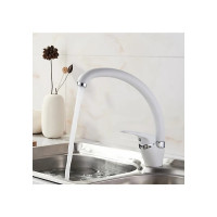 Смеситель для кухни D-Lin с поворотным изливом, белый матовый D150411-C