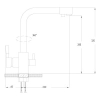 Смеситель для кухни D-Lin с подключением фильтра питьевой воды, хром D159315-1