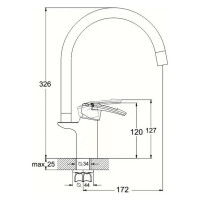 Смеситель для кухни D-Lin с силиконовым изливом, зеленый D157315-5