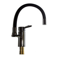 Смеситель для кухни D-Lin с силиконовым изливом, черный D157315-1