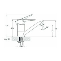 Смеситель для кухни D-Lin хром D154351