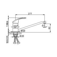 Смеситель для кухни D-Lin хром D154401