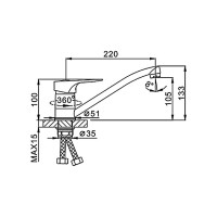 Смеситель для кухни D-Lin хром D154429