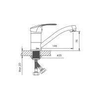 Смеситель для кухни D-Lin хром D154602-7
