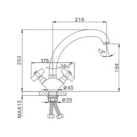 Смеситель для кухни D-Lin хром D156806