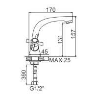 Смеситель для кухни D-Lin хром D156807-P