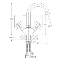 Смеситель для кухни D-Lin хром D156825-D