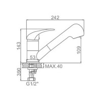 Смеситель для кухни D-Lin хром D158352