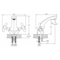 Смеситель для умывальника D-Lin хром D110808
