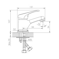 Смеситель для умывальника D-Lin хром D110301