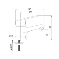 Смеситель для умывальника D-Lin хром D110302-2
