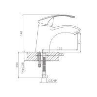 Смеситель для умывальника D-Lin хром D110401-6
